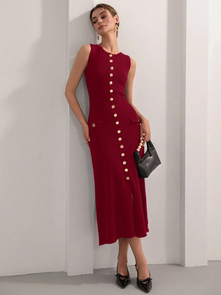 Vestido de punto sin mangas